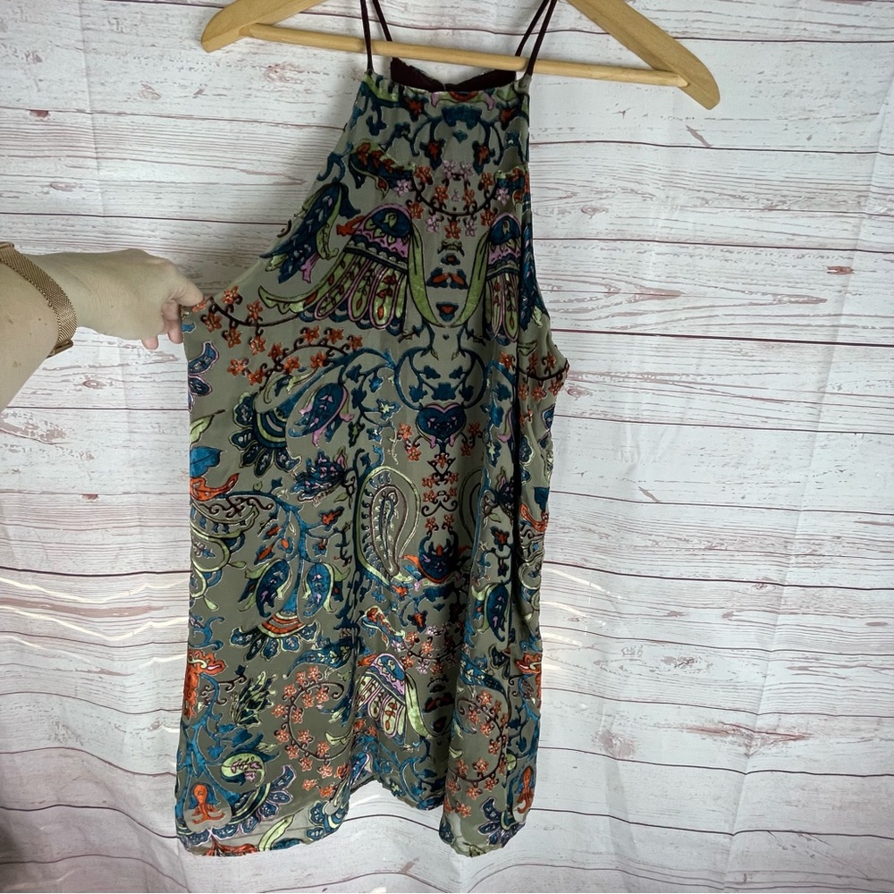 Mary & Mabel Sleeveless Velvet Burnout Floral Dress-Sz L Whimsigoth-Fairy Boho